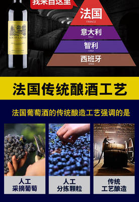 路易拉菲法國原瓶進口紅酒6支整箱干紅葡萄酒送木箱禮盒750ml*6瓶